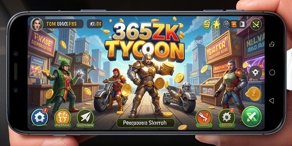 Tampilan gameplay menarik dari 365ZK dengan fitur manajemen bisnis.