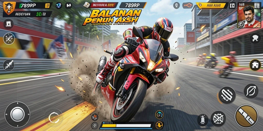 Screenshot gameplay balapan motor yang seru di 789RP.