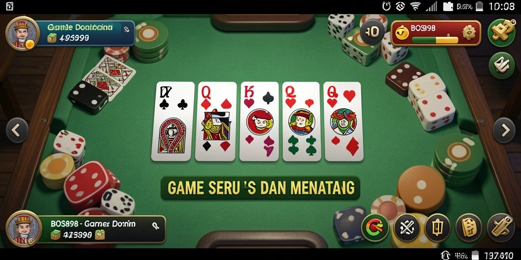 Screenshot gameplay Domino yang seru dan menantang di BOS898.