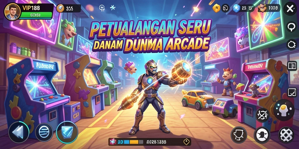 Tangkapan layar game menunjukkan gameplay Arcade yang mengasyikkan.